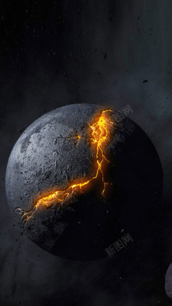 岩浆色星球爆炸H5背景高清图片