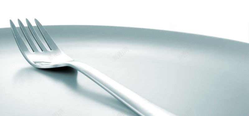 欧式不锈钢餐具美食餐叉叉子陶瓷餐盘西餐背景背景