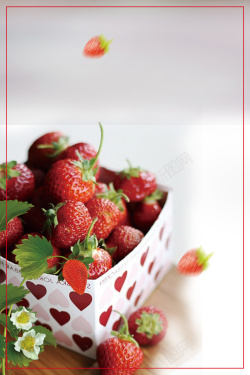 亲子摘草莓摘草莓去哪儿夏季旅游海报高清图片