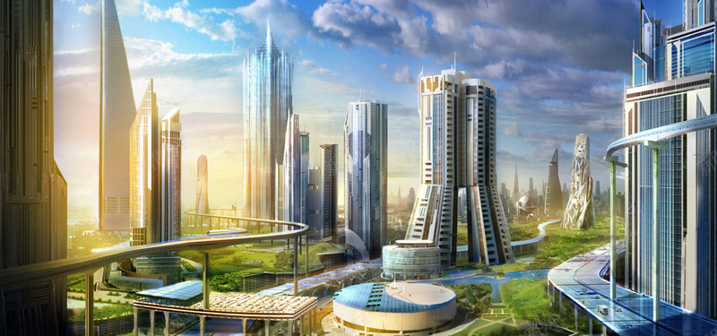 未来城市背景jpg设计背景_新图网 https://ixintu.com 城市 天空 科技 未来 海报banner 科技感 科技风 高科技 科幻 商务