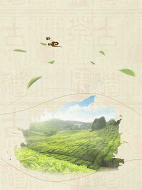 简约云南普洱茶宣传海报设计背景模板背景