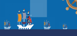 郑和扁平国际航海日背景图高清图片