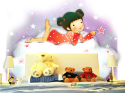 儿童房室内设计儿童房卡通风景插画海报背景素材高清图片