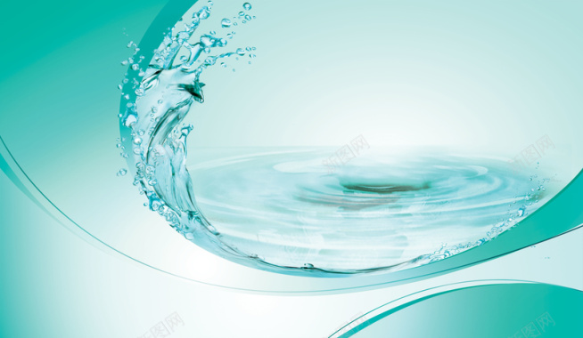 蓝色水效果波纹洗发水广告背景