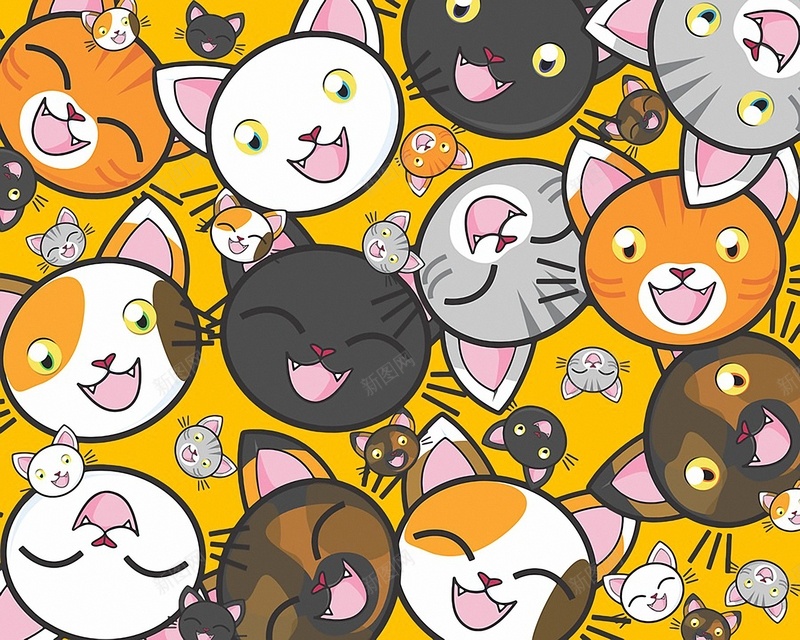 手绘卡通猫咪背景jpg设计背景_新图网 https://ixintu.com 手绘 卡通 猫咪 动物 可爱 童趣 简约 萌萌哒 海报 背景