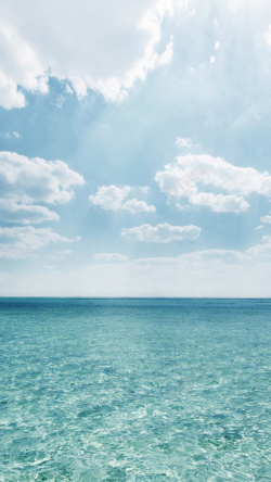 碧波上蔚蓝的天空和大海H5背景素材高清图片