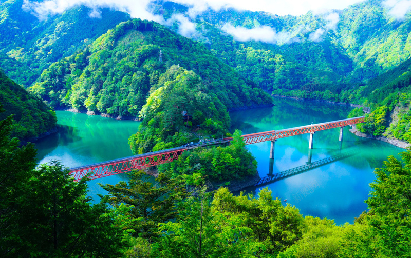 日本铁道桥梁风景jpg设计背景_新图网 https://ixintu.com 日本 铁道 风景 山脉