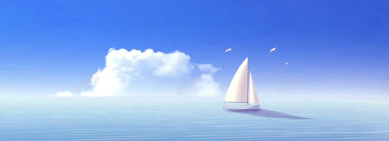 大海天空帆船背景背景