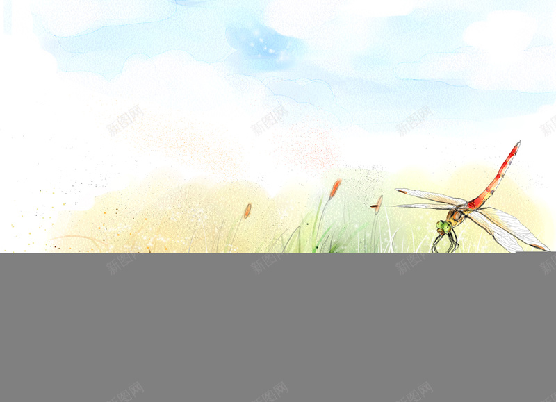 手绘蜻蜓动画psd设计背景_新图网 https://ixintu.com 动画 手绘 白色 秋天 蜻蜓 卡通 童趣