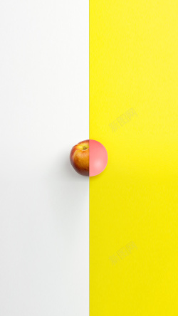 黄白渐变红苹果H5背景高清图片