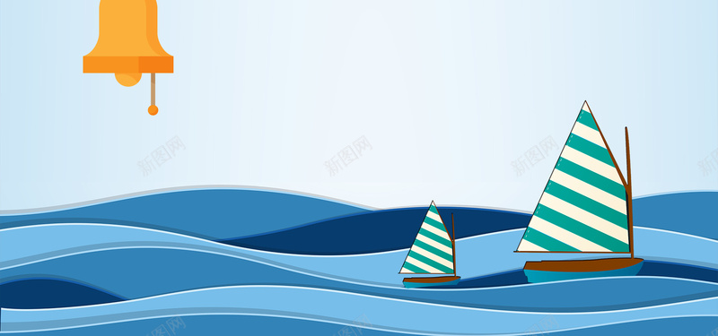 扁平国际航海日背景图背景
