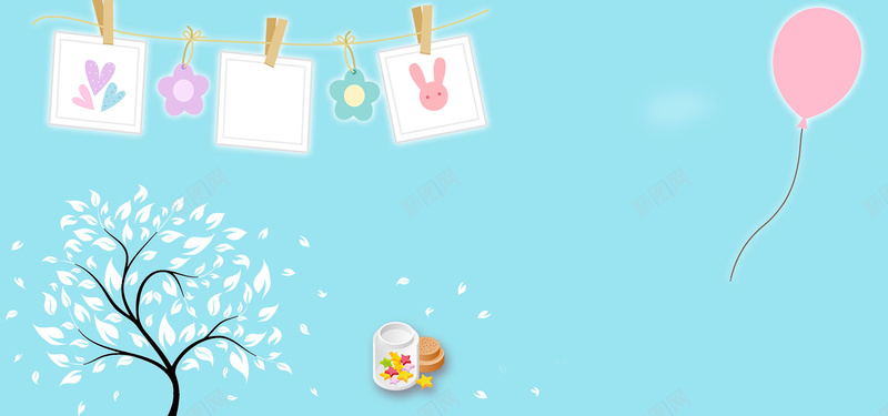 卡通背景海报psd设计背景_新图网 https://ixintu.com 儿童模板 卡通 可爱 相册模板 写真背景 海报banner 童趣 手绘