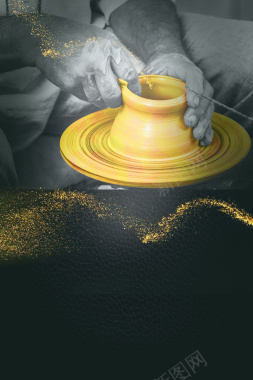 中国风传统陶瓷工艺海报背景