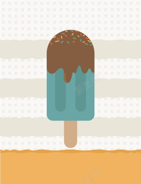 卡通手绘清凉夏季冰淇淋售卖背景素材背景