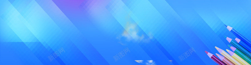 酷炫扁平铅笔bannerjpg设计背景_新图网 https://ixintu.com 蓝色 渐变 铅笔 酷炫 扁平 海报banner 几何