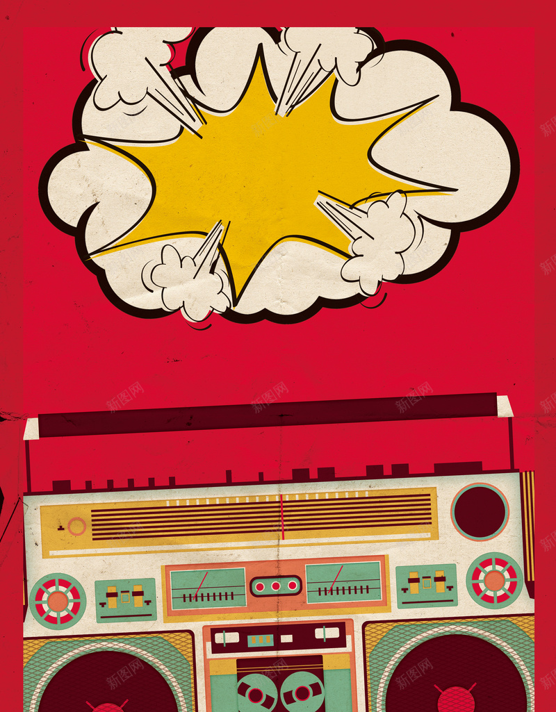 收音机漫画海报背景psd设计背景_新图网 https://ixintu.com 卡通 漫画 收音机 效果 梦幻 绘画 海报 背景