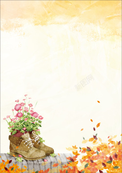 冬靴秋冬新品手绘插画背景素材高清图片