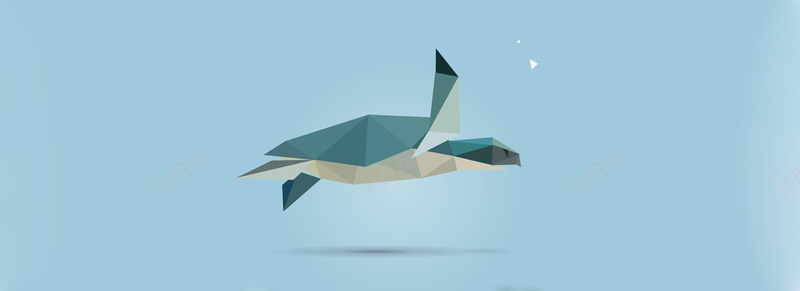 海龟背景jpg设计背景_新图网 https://ixintu.com 几何 卡通 海龟 动物 蓝色 海报banner 童趣 手绘
