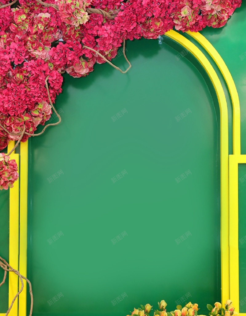 大气花卉展板背景jpg设计背景_新图网 https://ixintu.com 家居背景 展板 拱门 海报 花卉 素材 广告 绿色 大气 开心