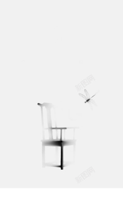 灵境素雅文艺明代椅子朦胧背景海报高清图片