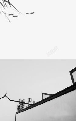 灰瓦徽派建筑中国风背景图高清图片