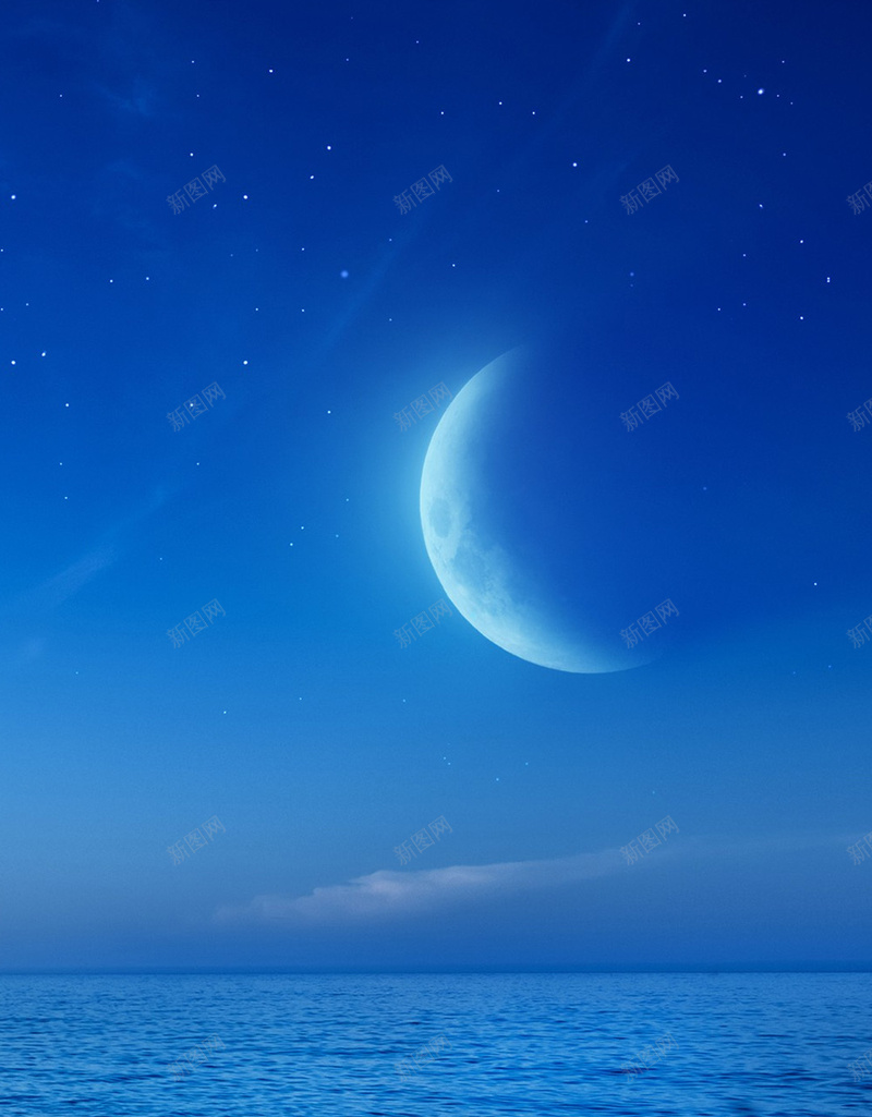 深蓝色月空背景jpg设计背景_新图网 https://ixintu.com 深蓝色 月空 背景 夜空 湖水 摄影 风景