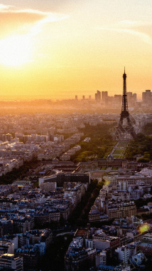 巴黎黄昏H5背景背景