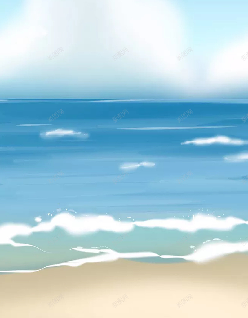 卡通大海背景jpg设计背景_新图网 https://ixintu.com 卡通 可爱 海边 沙滩