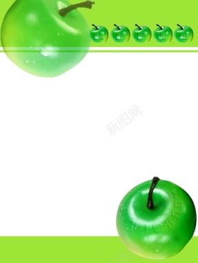绿色苹果创意海报背景背景