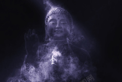 佛教禅宗烟雾下的佛祖背景高清图片
