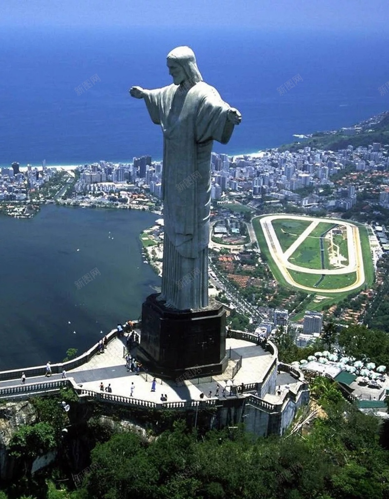 巴西城市雕塑航拍H5背景jpg设计背景_新图网 https://ixintu.com 巴西 城市 雕塑 耶稣 里约热内卢 航拍 山峰 大海