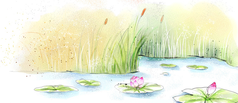 卡通草丛背景jpg设计背景_新图网 https://ixintu.com 卡通 插画 河边 背景 草丛 海报banner 童趣 手绘