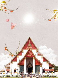 泰国自助游泰国旅游旅行庙背景高清图片