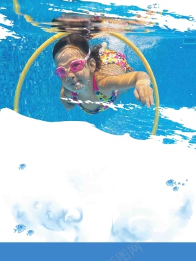 夏季游泳培训班招生海报背景模板背景