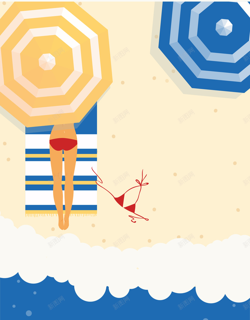 卡通手绘清凉夏季沙滩度假背景素材eps设计背景_新图网 https://ixintu.com 卡通 夏季 手绘 沙滩 清凉 度假 背景 素材