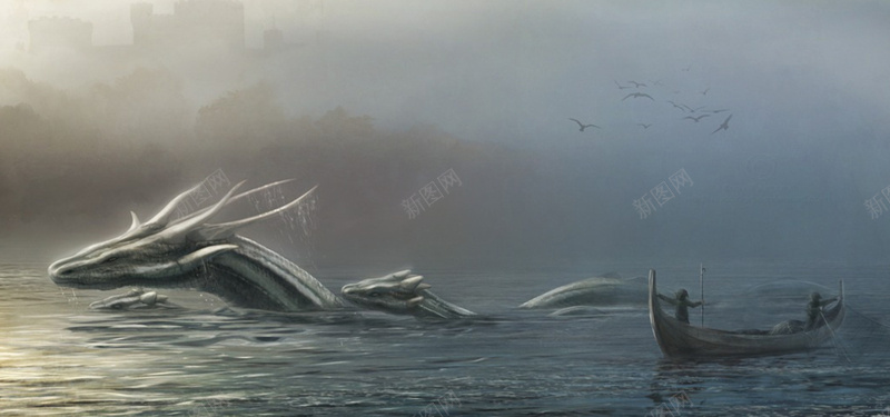 水中的龙jpg设计背景_新图网 https://ixintu.com 海报banner 儿童 船只 霸气 龙 卡通 童趣 手绘