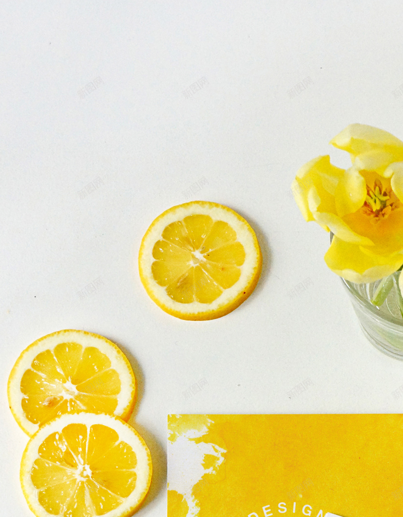 夏季黄色清新柠檬片psd设计背景_新图网 https://ixintu.com 夏季 柠檬 食品 饮料 黄色 简约 扁平 创意 海报 背景