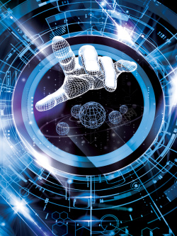 触碰科技触碰未来智能科技创新宣传海报背景高清图片
