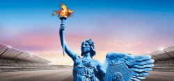火炬雕塑女神像奥运火炬高清图片