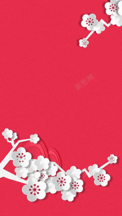 花卉彩铅粉红中国风女装H5背景高清图片