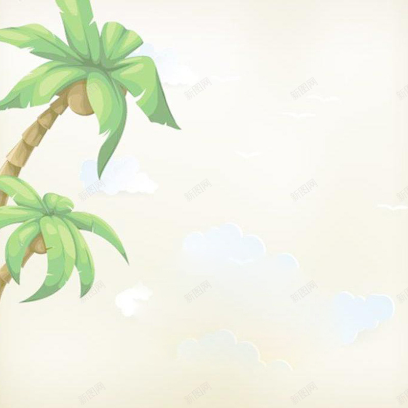 椰树简约背景图jpg设计背景_新图网 https://ixintu.com 椰树 椰子 卡通 手绘 简约 主图 童趣
