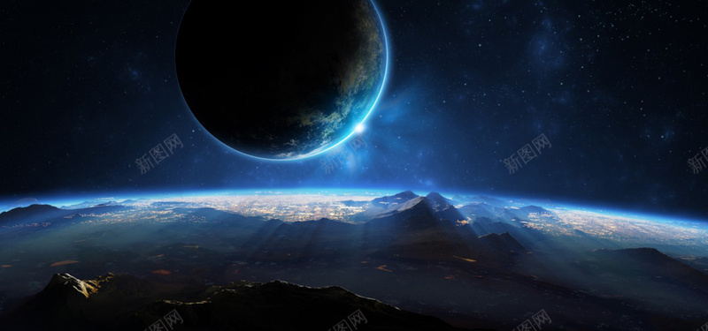 科幻背景jpg设计背景_新图网 https://ixintu.com 科幻 月球 海报banner 科技 商务