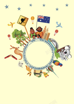 澳洲考拉树懒欧洲旅行出境游飞机旅行社海报背景素材高清图片