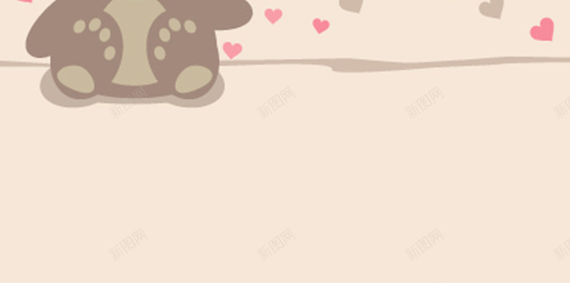 简约可爱H5图jpg设计背景_新图网 https://ixintu.com 可爱 小熊 心形 简约 粉色 可爱粉色H5素材 卡通 童趣 手绘