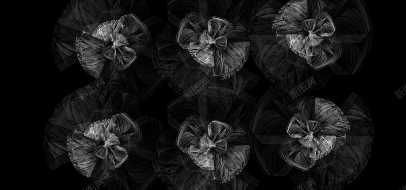 黑色3D特效花图片jpg设计背景_新图网 https://ixintu.com 黑色 特效 花 图片 海报banner 3D