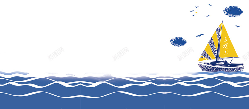 卡通帆船背景bannerpsd设计背景_新图网 https://ixintu.com 卡通 帆船 背景 banner 海报banner 童趣 手绘