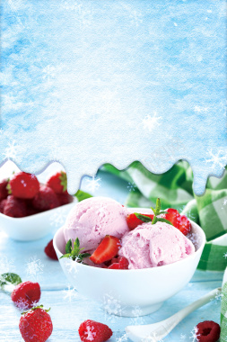 蓝色清爽夏季冰淇淋海报背景背景