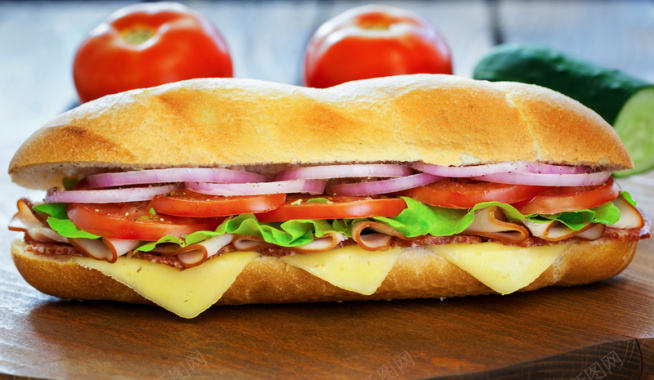 美味的三明治美食高清图片背景
