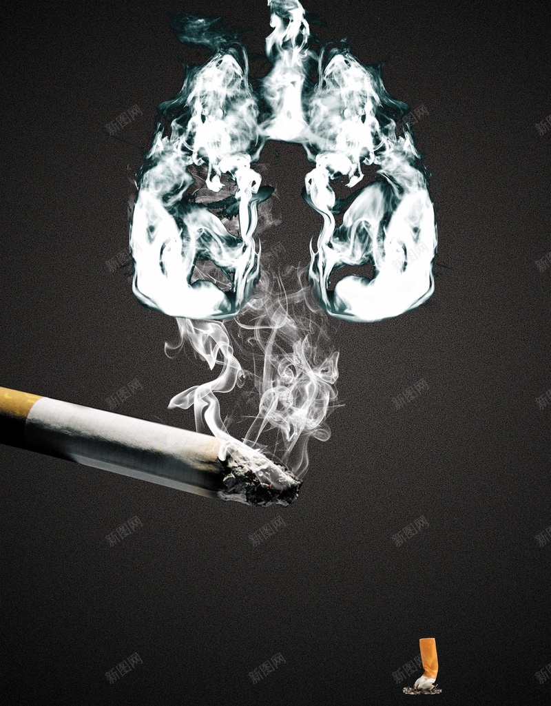简约世界无烟日宣传推广海报背景psd设计背景_新图网 https://ixintu.com 吸烟有害健康 广告设计模板 禁止吸烟 香烟 肺 烟雾 世界无烟日 PSD素材