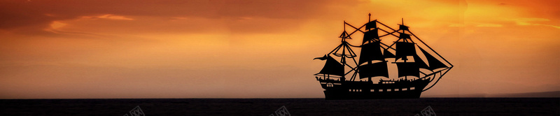 夕阳下帆船背景背景